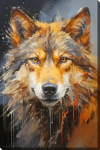 Картина маслом Арт волк №7