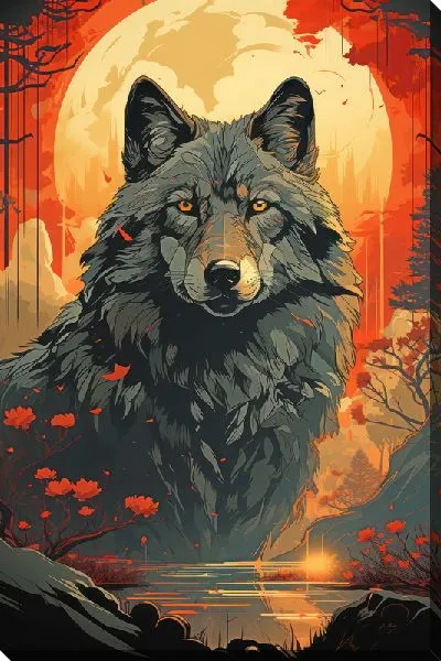 Картина маслом Арт волк №9