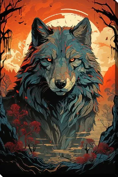 Картина маслом Арт волк №10