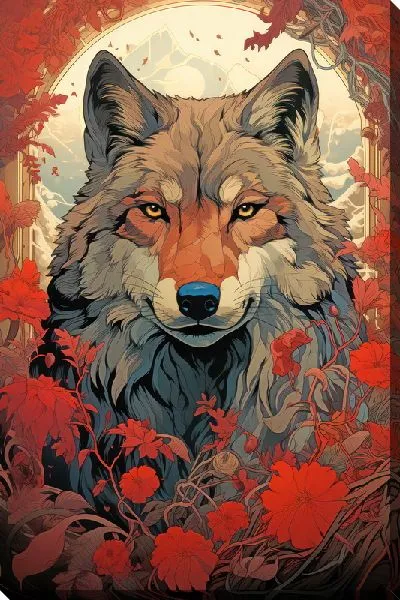 Картина маслом Арт волк №11