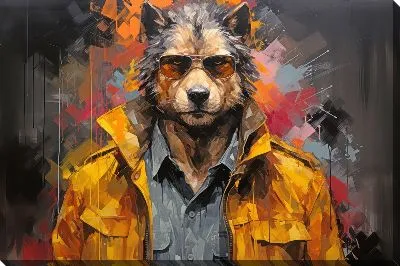 Картина маслом Волк в одежде №9