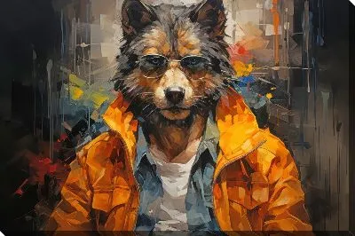 Картина маслом Волк в одежде №10