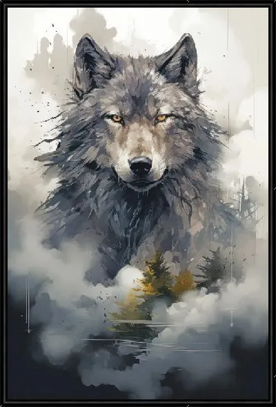 Картина Волк в тумане