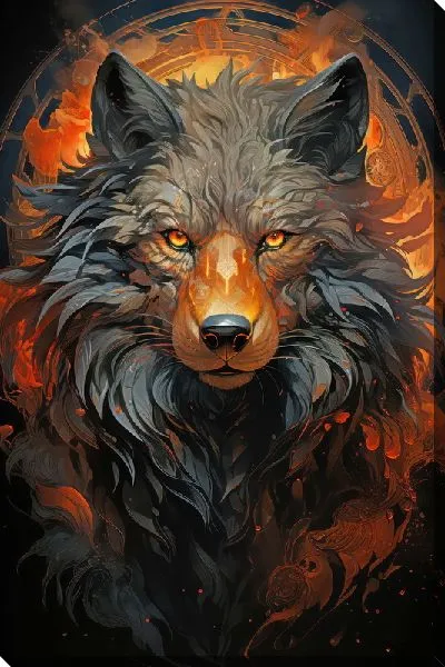 Картина маслом Арт волк №15