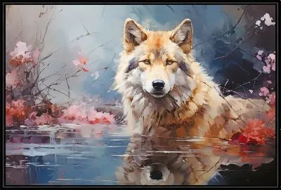Картина Волк в воде №2