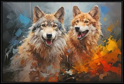 Два арт волка