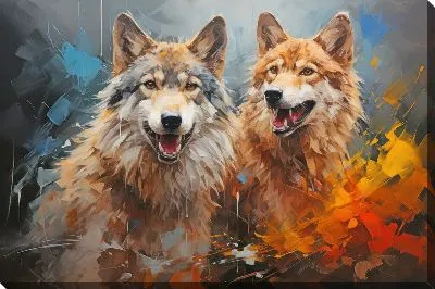 Два арт волка