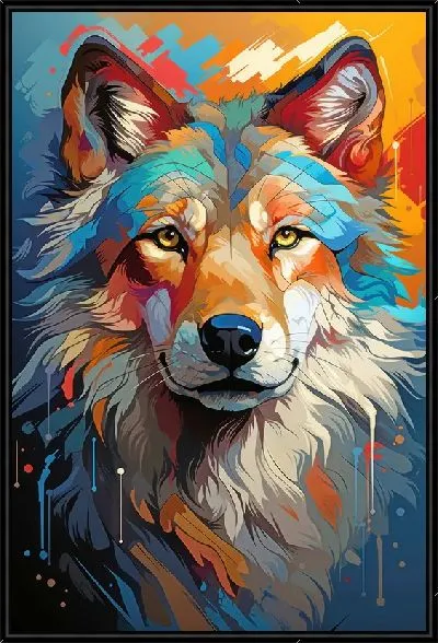 Картина Волк в стиле поп-арт №2