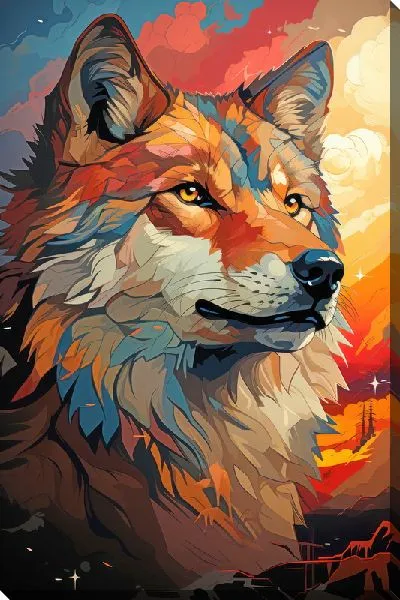 Картина маслом Арт волк №28