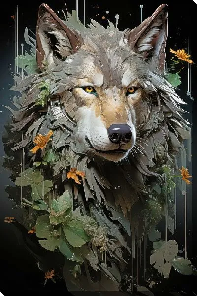 Картина маслом Волк №21