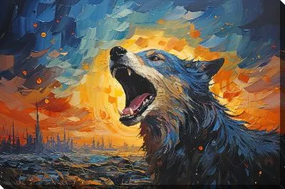Картина маслом Арт волк №34