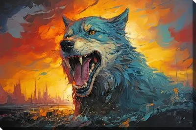 Картина маслом Арт волк №36