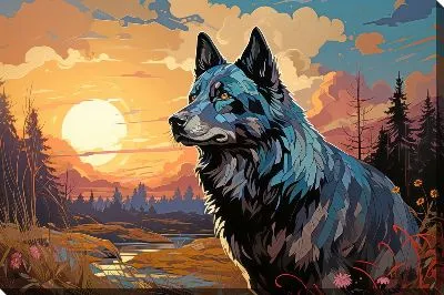 Картина маслом Арт волк №37