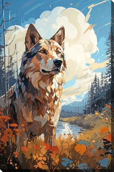 Картина маслом Арт волк №38