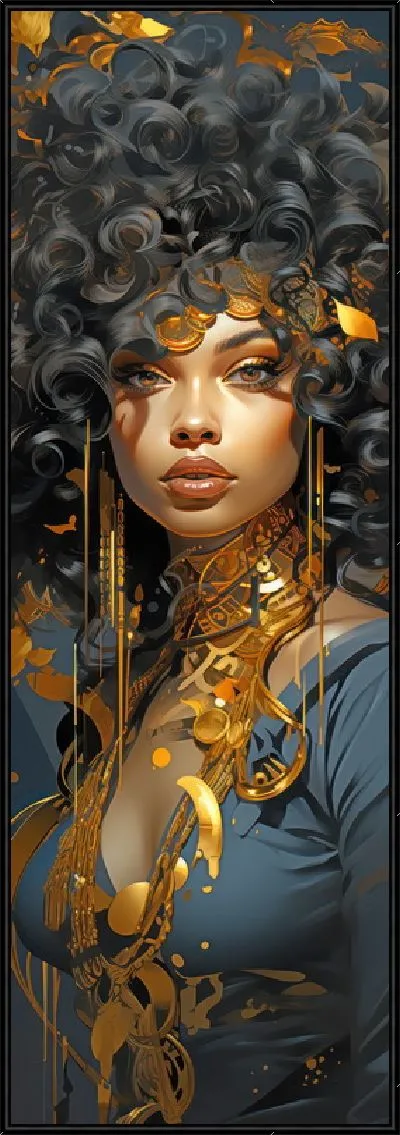 Картина Африканка с золотом №10