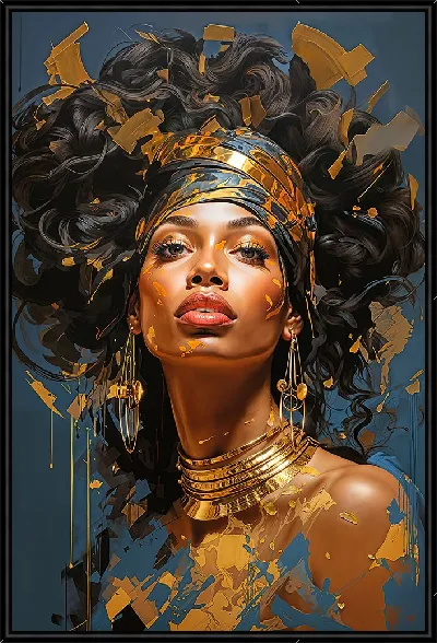 Картина Африканка с золотом №11