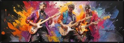 Картина Три гитариста в стиле арт