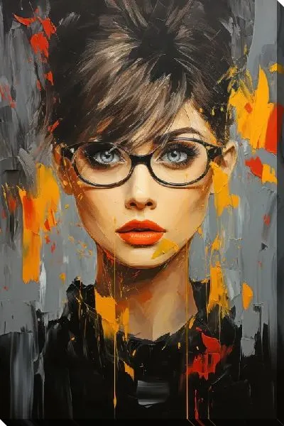 Картина маслом Арт девушка в стиле мастихин №2