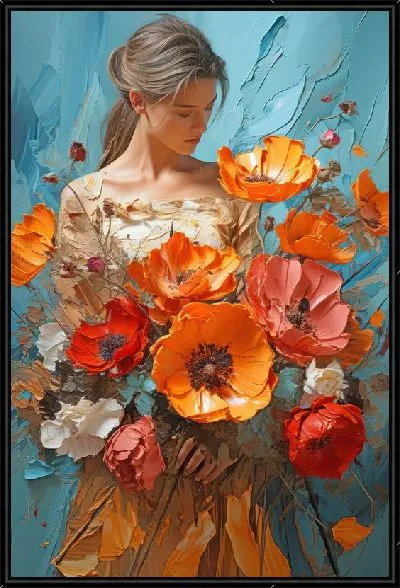 Картина Девушка с цветами №51