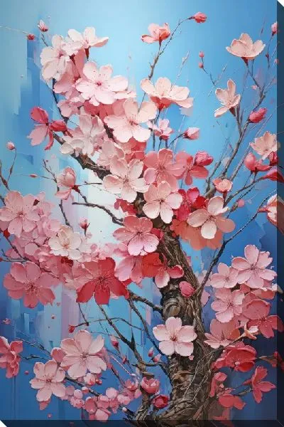 Картина маслом Весенняя сакура №10