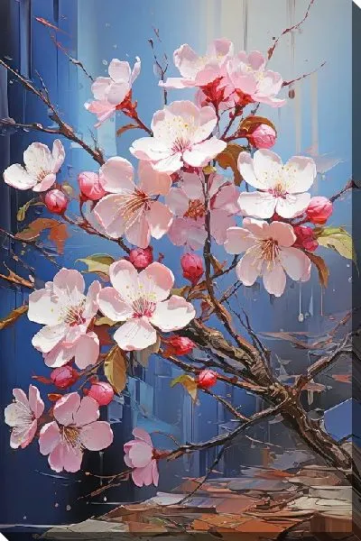 Картина маслом Весенняя сакура №11