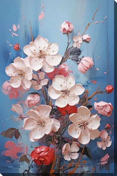Картина маслом Весенняя сакура №12
