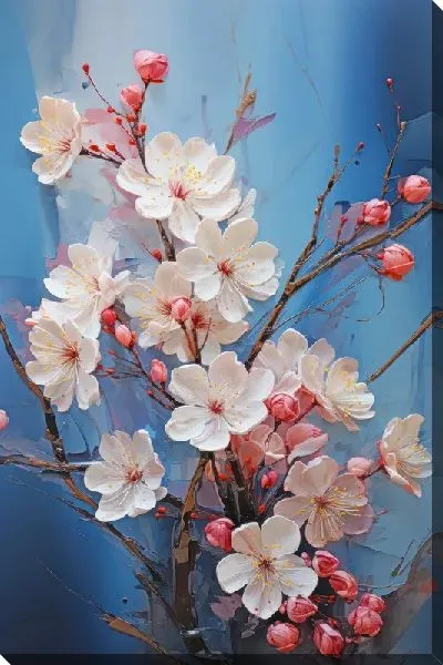 Картина маслом Весенняя сакура №13