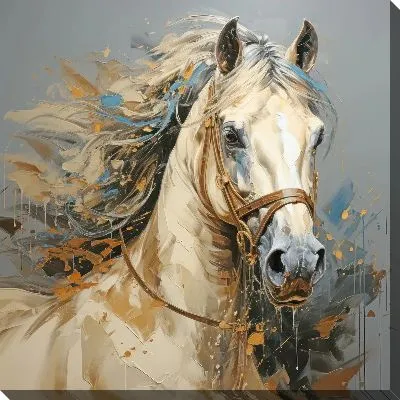 Картина маслом Арт лошадь в стиле мастихин №12