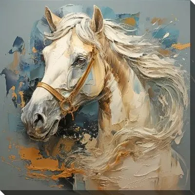 Картина маслом Арт лошадь в стиле мастихин №13