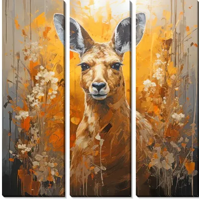 Модульная картина Кенгуру в стиле арт №1