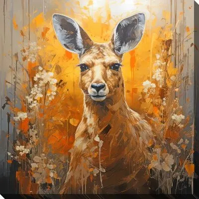 Картина маслом Кенгуру в стиле арт №1