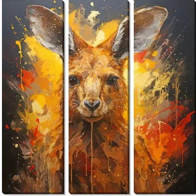 Модульная картина Кенгуру в стиле арт №2