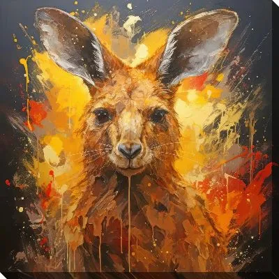 Картина маслом Кенгуру в стиле арт №2