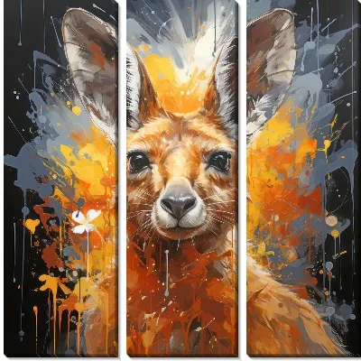 Модульная картина Кенгуру в стиле арт №3