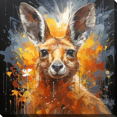 Картина маслом Кенгуру в стиле арт №3