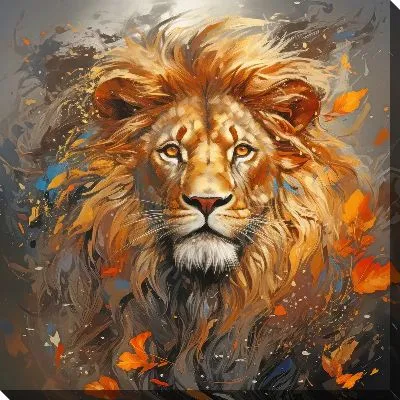 Картина маслом Арт портрет льва №1