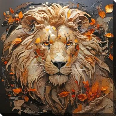 Картина маслом Арт портрет льва №2