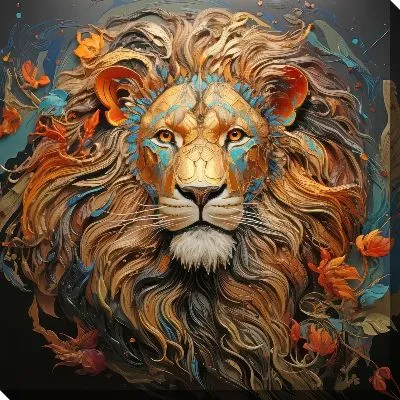 Картина маслом Арт портрет льва №3