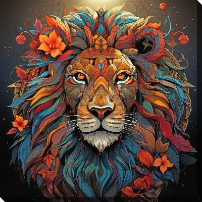 Картина маслом Арт портрет льва №4