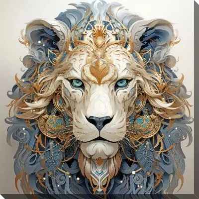 Картина маслом Арт портрет льва №5