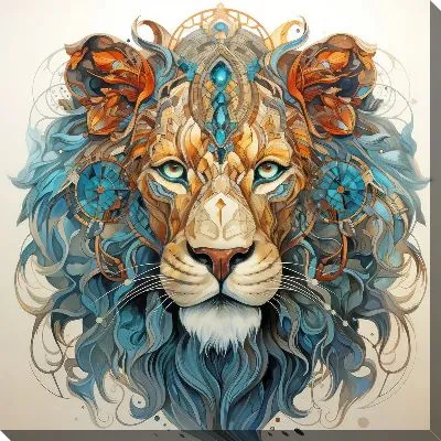 Картина маслом Арт портрет льва №6