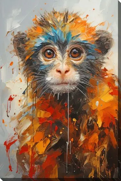 Картина маслом Арт мартышка №7