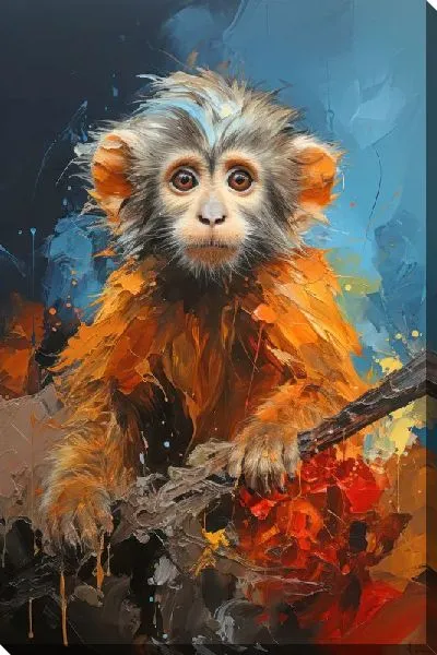 Картина маслом Арт мартышка №10