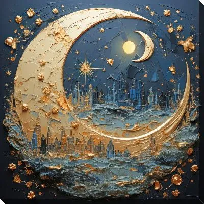 Картина маслом Золотая Луна №2