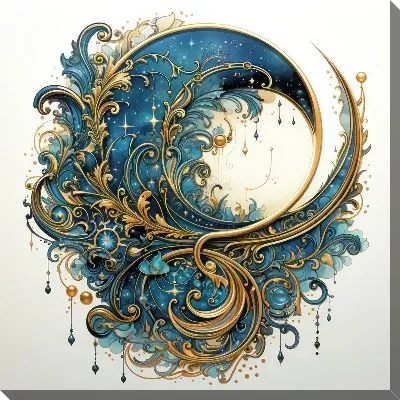 Картина маслом Золотая Луна №5