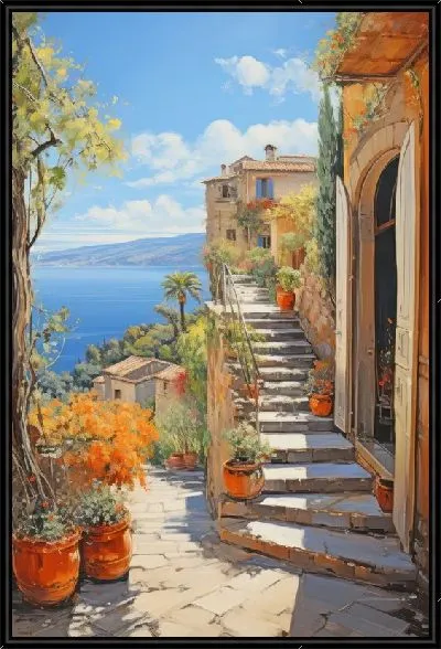 Картина Итальянский дворик с лестницей №2