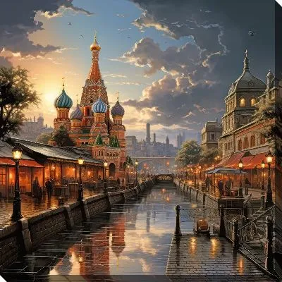 Постер Фантазийная Москва с каналом