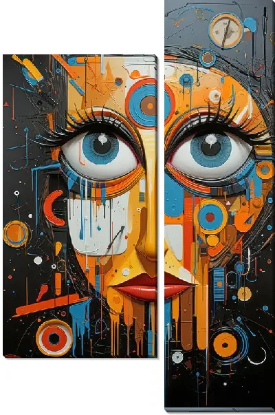 Модульная картина Арт композиция с лицом