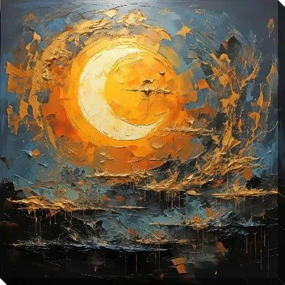 Постер Луна в арт стиле мастихин