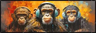 Картина Три мартышки и музыка